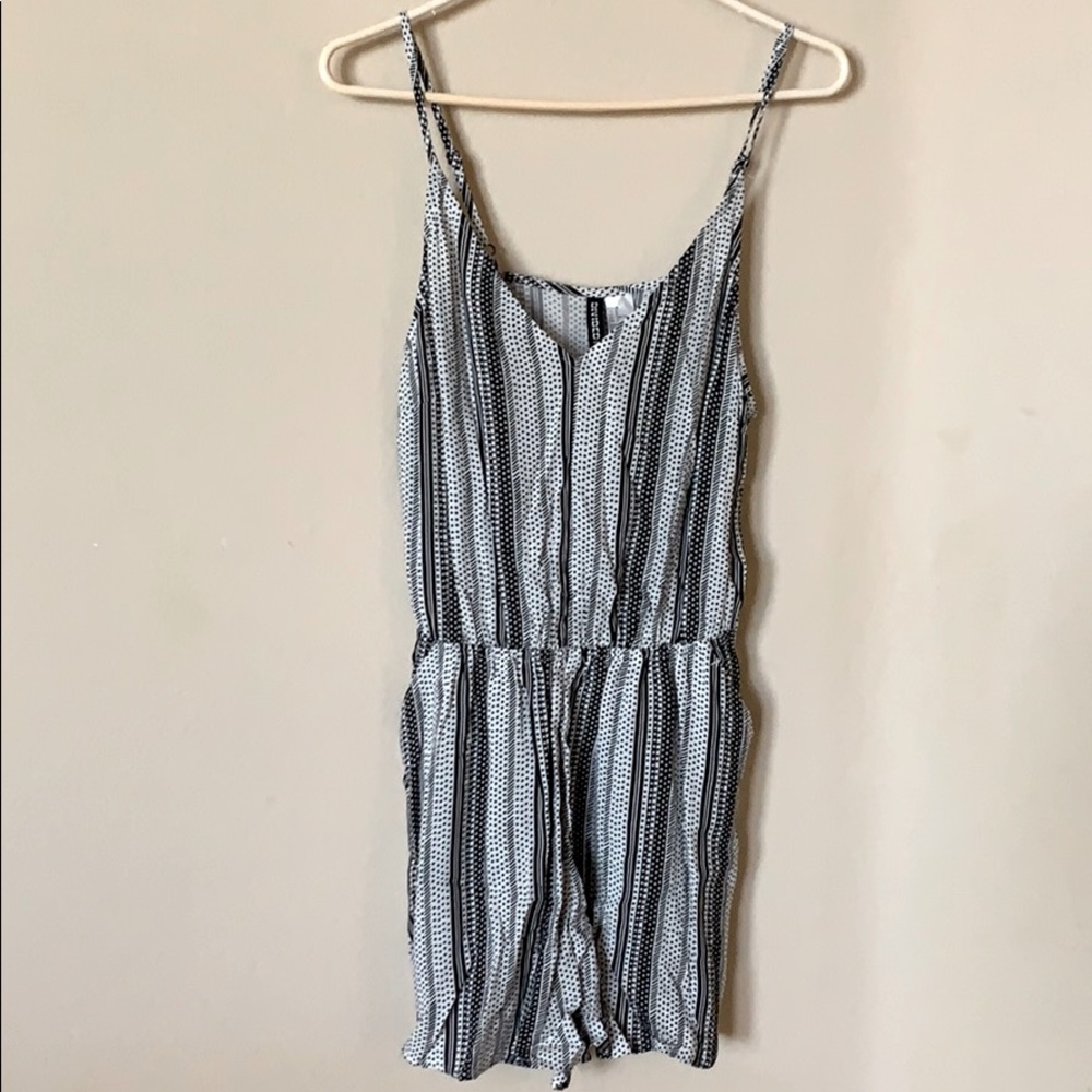 Black and White Shorts Romper